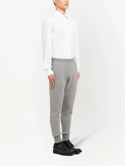 Shop Prada Cashmere Knitted Track Pants In Grey