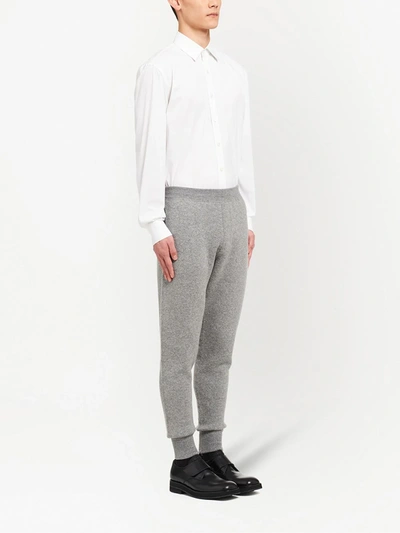 Prada Cashmere Blend Joggers Embroidered Detail In Grey