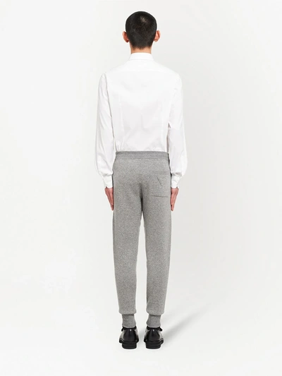 Prada Cashmere Blend Joggers Embroidered Detail In Grey