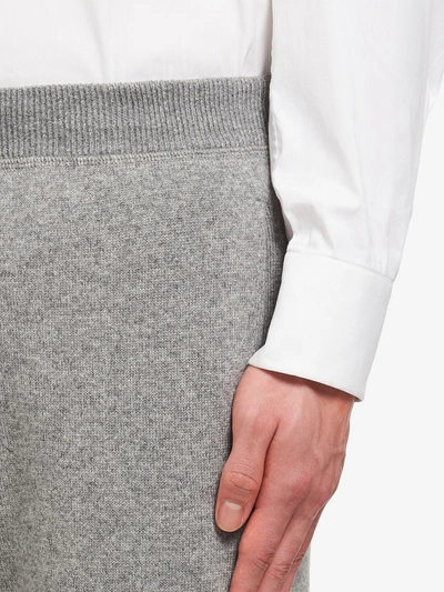 Prada Cashmere Blend Joggers Embroidered Detail In Grey