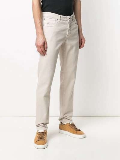 Shop Brunello Cucinelli Mid-rise Straight-leg Jeans In Neutrals