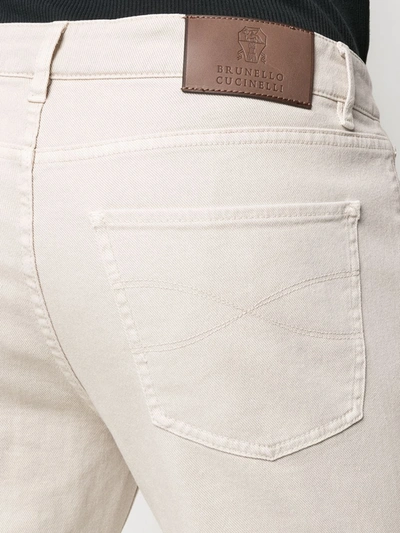 Shop Brunello Cucinelli Mid-rise Straight-leg Jeans In Neutrals