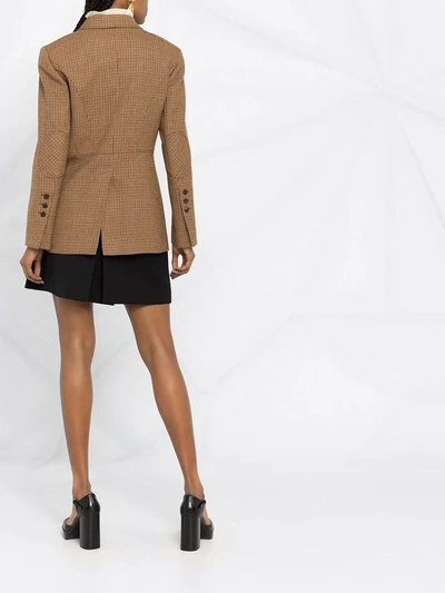 Shop Chloé Single-breasted Houndstooth Jacket In Brown