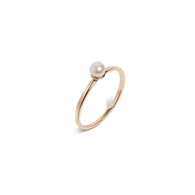 Shop Aurate Simple Pearl Ring In Gold/ Pink