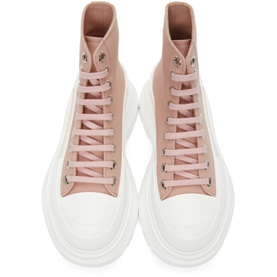 Shop Alexander Mcqueen Pink Tread Slick High Sneakers In 9243 Magnolia
