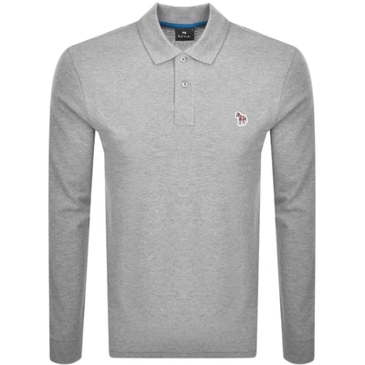 Shop Paul Smith Ps By  Long Sleeved Polo T Shirt Grey