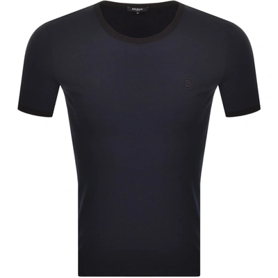 Shop Balmain Ringer T Shirt Dark Navy