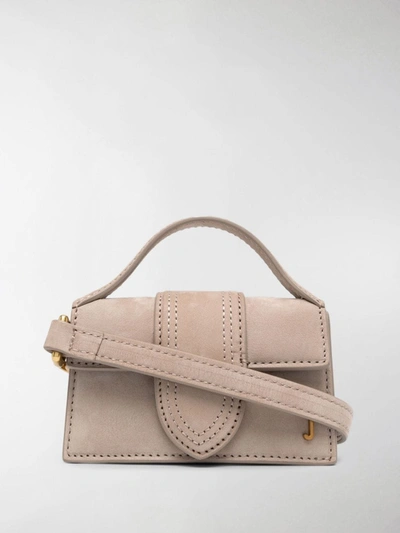 Shop Jacquemus Le Petit Bambino Suede Mini Bag In Neutrals