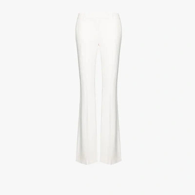 Shop Alexander Mcqueen Flared Trousers - Women's - Cupro/viscose In White