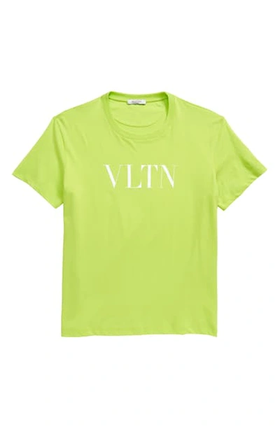 Shop Valentino Vltn Graphic Tee In Lime