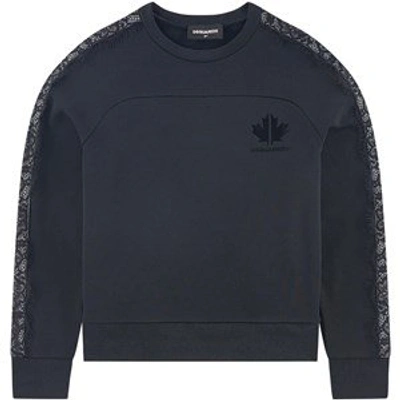 Shop Dsquared2 Black Lace Sweatshirt