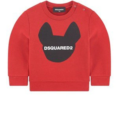 Shop Dsquared2 Red Graphic Sweatshirt