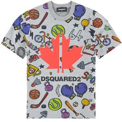 Shop Dsquared2 Grey Printed T-shirt