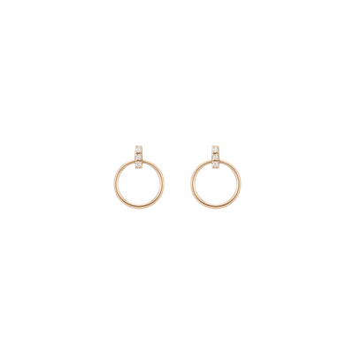 Shop Aurate Circle Earrings With Diamond Bar In Gold/ White