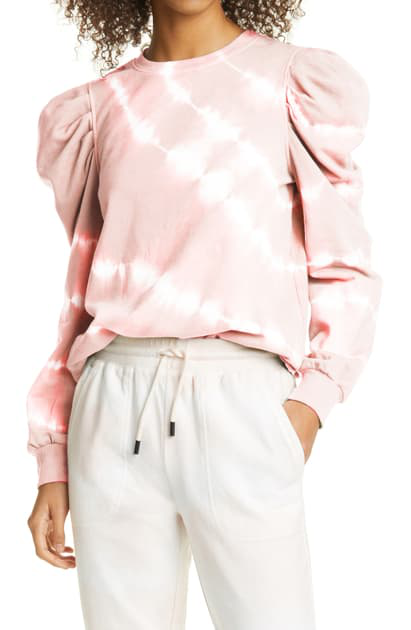 tie dye puff sleeve sweatshirt