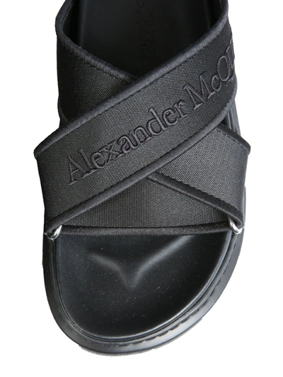Shop Alexander Mcqueen Hybrid Oversize Sandals In Black