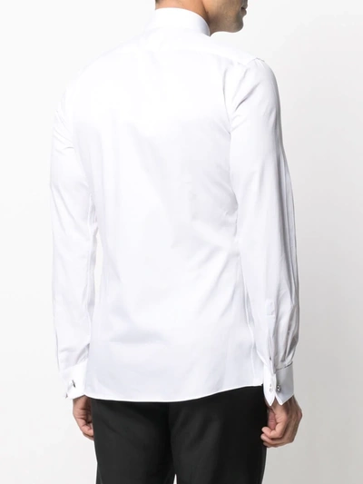 Xacus Structured Collar White Shirt With Buttoned Cuffs In White