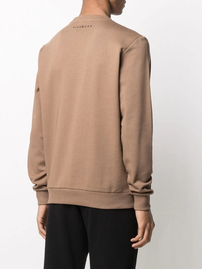 Shop John Richmond Logo-print Cotton Sweatshirt In Brown