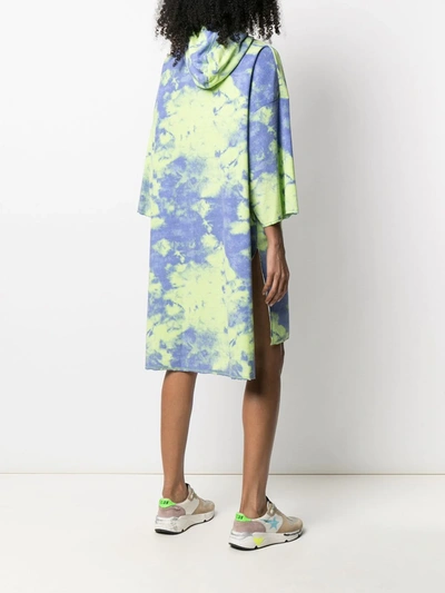 SJYP TIE-DYE PRINT HOODED DRESS 