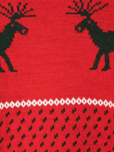 Siola Teen Reindeer-motif Intarsia-knit Jumper In Red