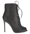 GIANVITO ROSSI Peep-Toe Leather Lace-Up Booties