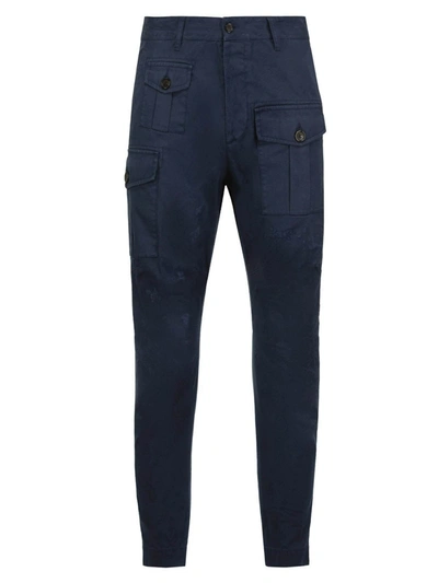 Shop Dsquared2 Cargo Pants In Blue