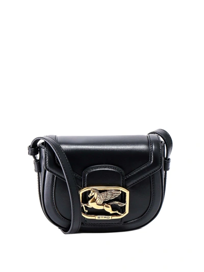 Shop Etro Pegaso Detail Leather Bag In Black