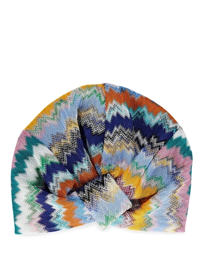 Shop Missoni Chevron Knit Headband In Rainbow