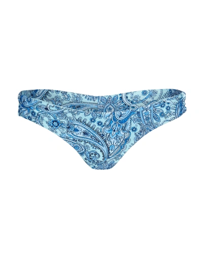 Shop Frankies Bikinis Marina Paisley Bikini Bottoms In Blue-med