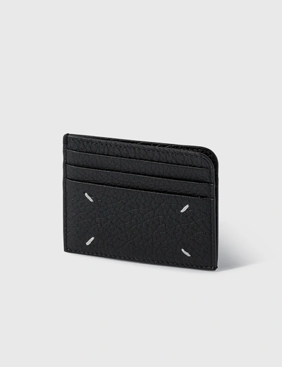 Shop Maison Margiela Grainy Leather Card Holder In Black