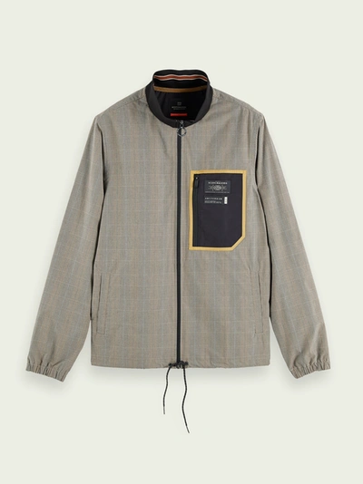 Shop Scotch & Soda Lightweight Checked Cotton Jacket In Grey