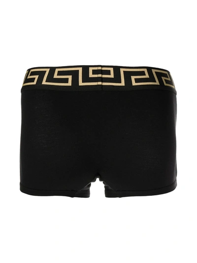 Shop Versace Greca-border Boxer Tri-pack In Black