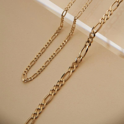 Shop Aurate Large Gold Figaro Chain Necklace In Gold/ Pink