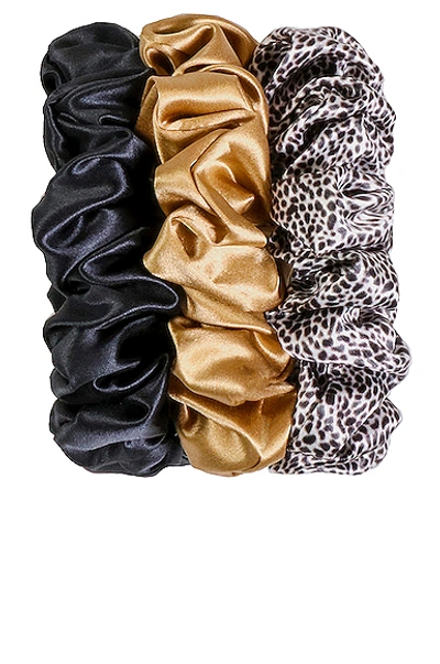 Shop Slip Classic Large Scrunchie 3 Pack In Gold  Leopard & Black