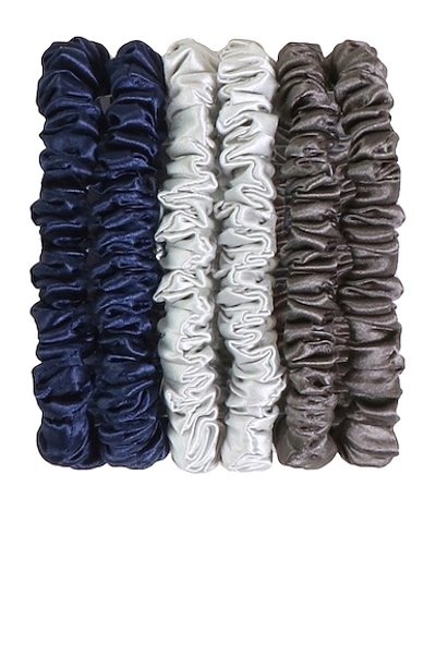 Shop Slip Skinnie Scrunchie 6 Pack In Navy  Silver & Charcoal