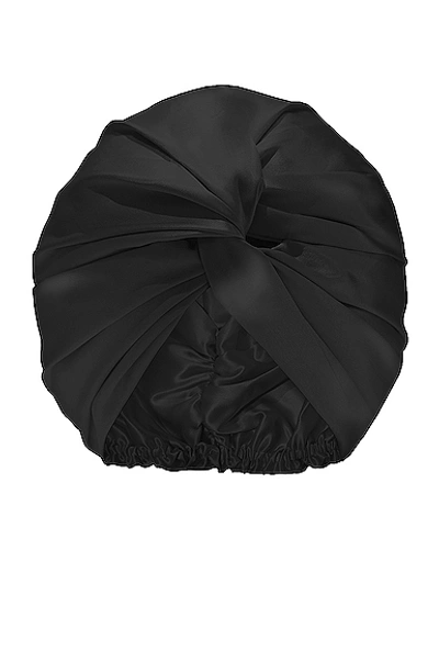 Slip Pure Silk Turban - Black In Black