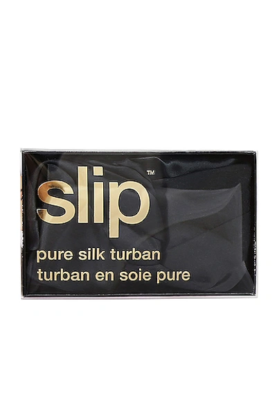 Slip Pure Silk Turban - Black In Black