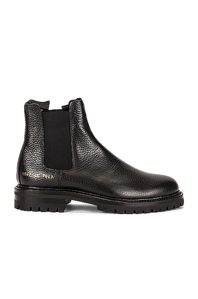 Shop Common Projects Winter Chelsea Bumpy Boot In Black