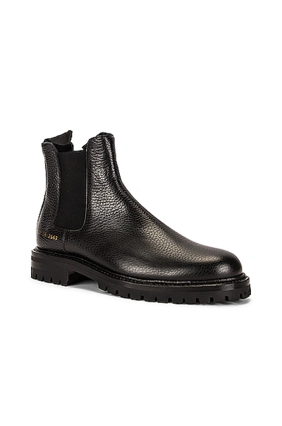 Shop Common Projects Winter Chelsea Bumpy Boot In Black