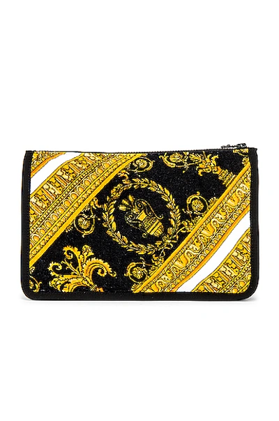 Shop Versace I Heart Baroque Big Cosmetic Case In White & Gold & Black