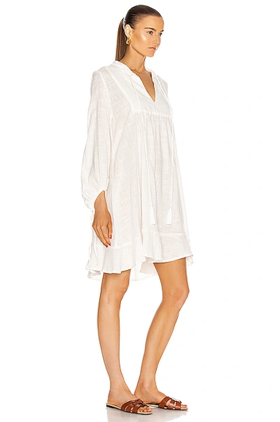 Shop Natalie Martin Sasha Dress In White Cotton Gauze
