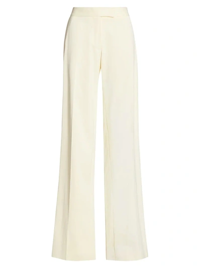 Shop Marina Moscone Relaxed Straight-leg Trousers In Ivory