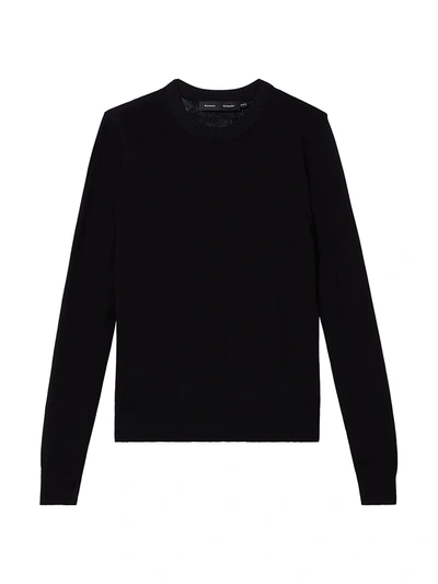 Shop Proenza Schouler Lightweight Wool-blend Crewneck Sweater In Black