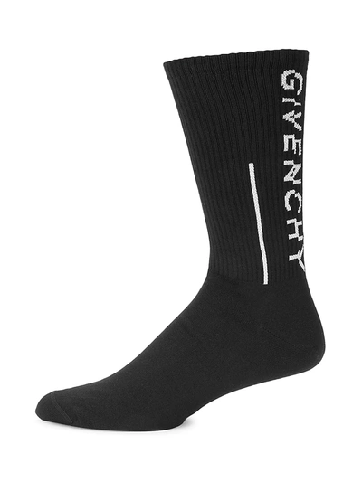 Shop Givenchy Split Logo Socks In Black White