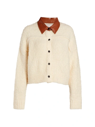 Shop Cinq À Sept Women's Leighton Wool Sweater Jacket In Ivory