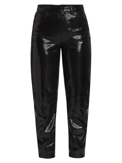 Shop Remain Birger Christensen Women's Elsa Cropped Leather Pants In Total Eclipse
