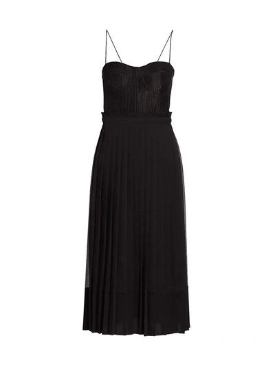 Shop Alexis Inasia Pleated Midi Dress In Black