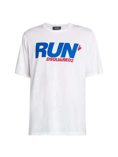 Shop Dsquared2 D2 Run T-shirt In White