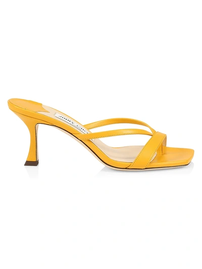 Shop Jimmy Choo Maelie Leather Thong Sandals In Sun