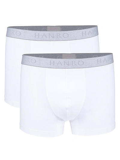 Shop Hanro Men's Cotton Essentials 2-pack Boxer Briefs In White